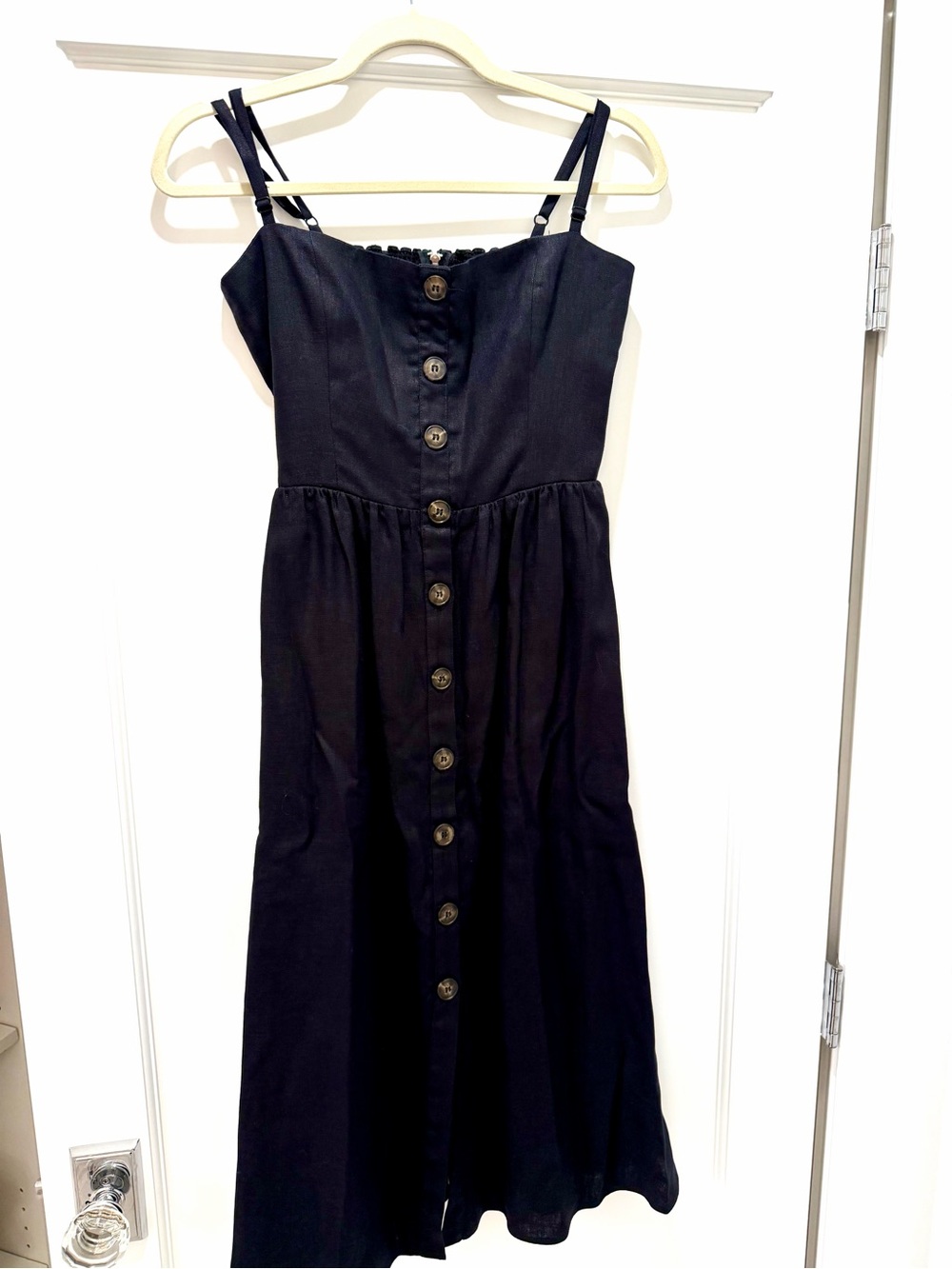 Classic Black Button-Front Sundress